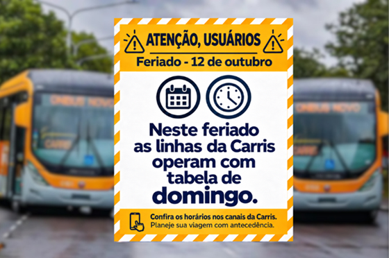Aviso aos usuários: Operação especial no feriado.